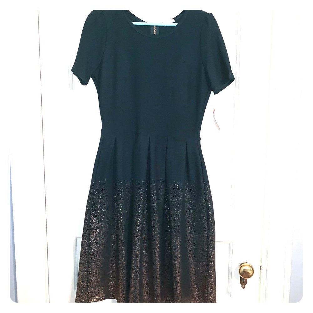 Lularoe Teal and Rose Gold Elegant Amelia L NWT
